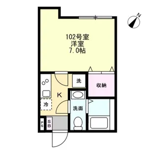 ベイルーム六会【1階】の間取り