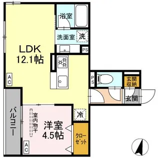 アルベート湘南台【2階】の間取り
