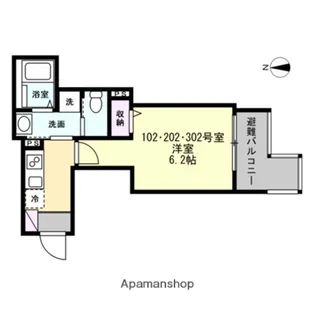 ベイルームソラーレ大師駅前【2階】の間取り
