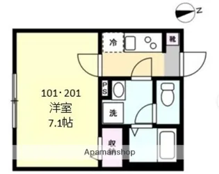 ベイルームフォレスト江田【2階】の間取り