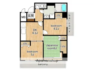 グランデ夢見ヶ崎【5階】の間取り