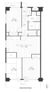 神奈川県川崎市中原区下新城1丁目【マンション】の間取り