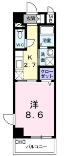 ヒルズ ビッグ ウエスト【2階】の間取り