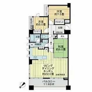 ライオンズプラザ港北ニュータウン【6階】の間取り