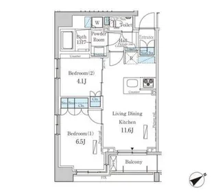 パークアクシス横浜山下町【9階】の間取り
