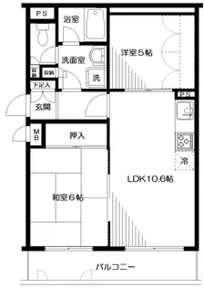 アーバン杉田【1階】の間取り