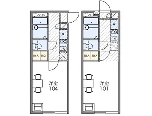 レオパレスあすなろ【2階】の間取り