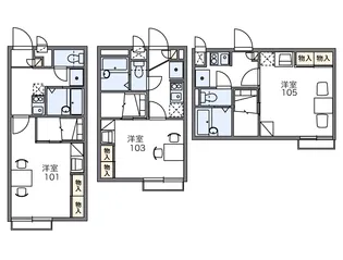 レオパレスプレミール【1階】の間取り