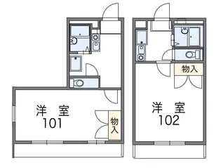 レオパレスジュネス茅ヶ崎【2階】の間取り