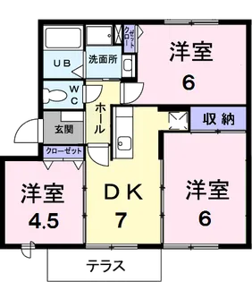 グリュークアネックス B【1階】の間取り