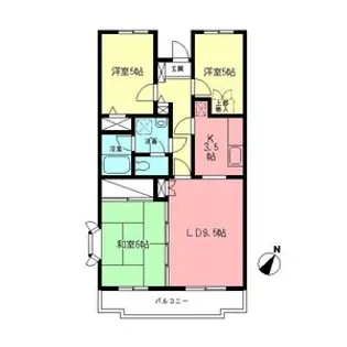 原当麻Mハイツ【4階】の間取り