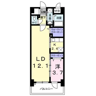 グリンデルヴァルト【6階】の間取り