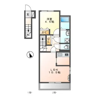 OVEST高田【2階】の間取り