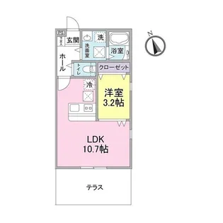 丘の上テラス菊名C棟【1階】の間取り