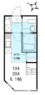 ハーミットクラブハウス白楽Ⅱ【2階】の間取り