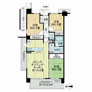 サーパス鴨宮【4階】の間取り