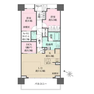 ザ・パークハウス藤沢【10階】の間取り