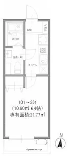 モダンアパートメント鶴見豊岡町(モダンアパートメントツルミトヨオ【1階】の間取り