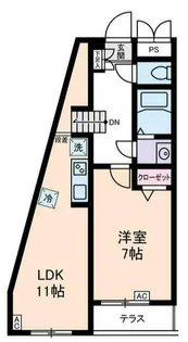 ビューヒル南【1階】の間取り