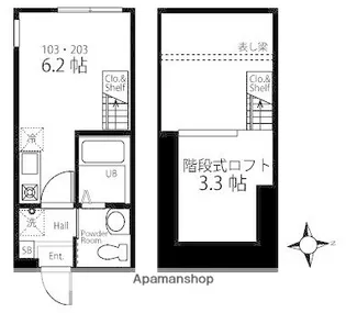 ハーミットクラブハウス東急日吉【1階】の間取り