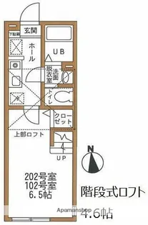 ハーミットクラブハウス東白楽【2階】の間取り
