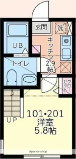 アールガーランド南台【2階】の間取り