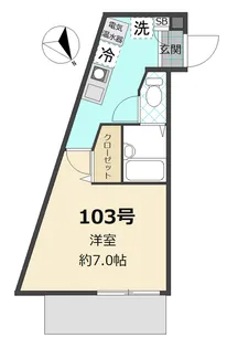 コンフォート由比ヶ浜【1階】の間取り