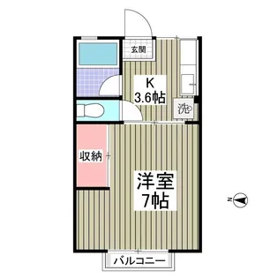 シティハイムフローラ【1階】の間取り