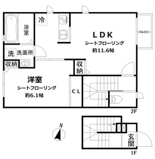 アザレ【2階】の間取り