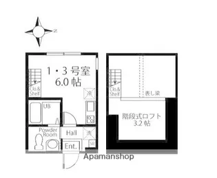 ハーミットクラブハウス日吉テラス【2階】の間取り