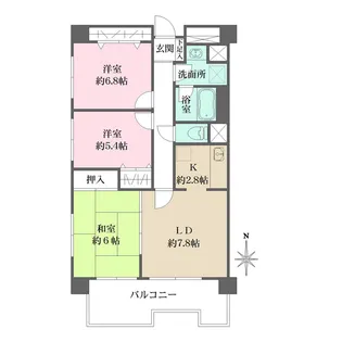 ブリーゼ北久里浜【6階】の間取り