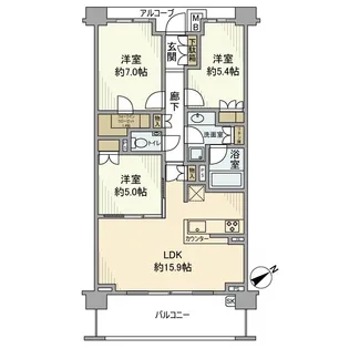 ザ・パークハウス 東戸塚レジデンス【7階】の間取り