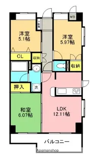 コスモリード本厚木【10階】の間取り