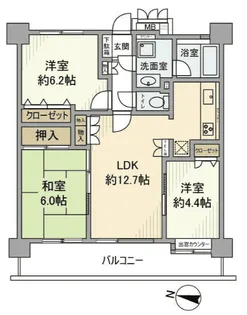平塚八重咲町三和プラザ【4階】の間取り