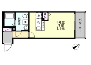 ベイルームリアナ堀ノ内【3階】の間取り