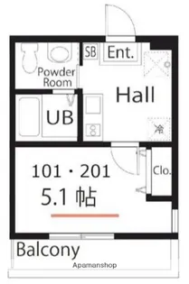 ハーミットクラブハウス根岸グラン【2階】の間取り