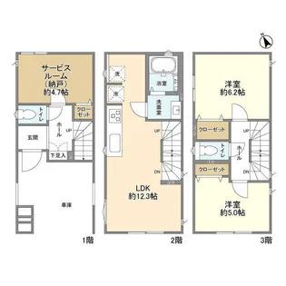 神奈川県藤沢市辻堂新町1丁目【一戸建】の間取り