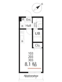 ハーミットクラブハウス横浜岸谷【3階】の間取り