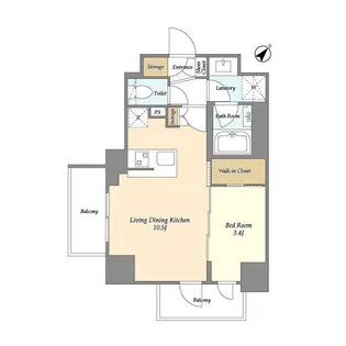 グランカーサ横濱石川町【8階】の間取り