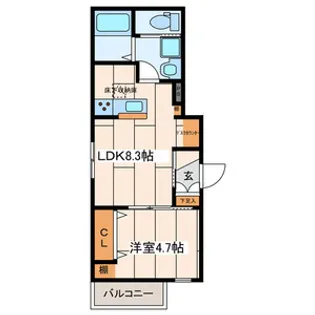 コンフェスト江の島【1階】の間取り