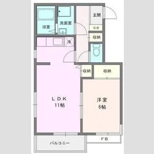 エクセルたちばな台【1階】の間取り