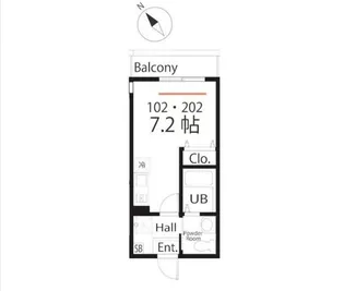 ハーミットクラブハウスNAGATSUTA【3階】の間取り