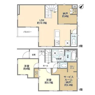 神奈川県横浜市南区永田南2丁目【一戸建】の間取り