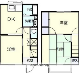 神奈川県平塚市長持【テラスハウス】の間取り
