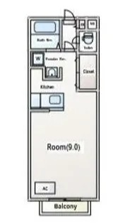 アヴェニールTOKAI【1階】の間取り