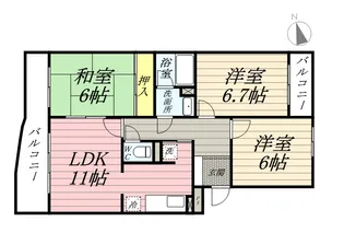 プレシール青葉台【206号室】の間取り