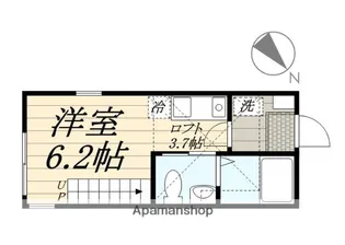 ハーミットクラブハウス霞ヶ丘【2階】の間取り