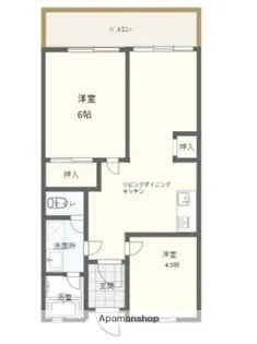 横浜マリンハイツ2号館【6階】の間取り