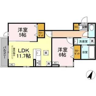 D’BLESS湘南辻堂【1階】の間取り