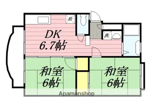 ウインディア松が岡【2階】の間取り